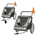 2 in 1 child trailer bicycle trailer stroller with storage bag two-layer steel tube nesting metal Oxf