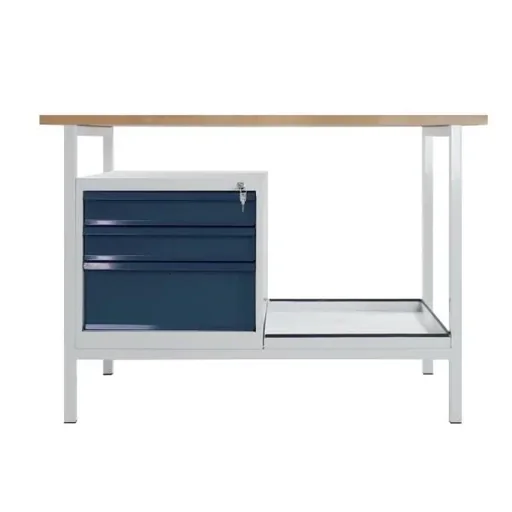 "Workbench Eko, 3 drawers, RAL 7035/7016, L1200xW600xH825mm, image"