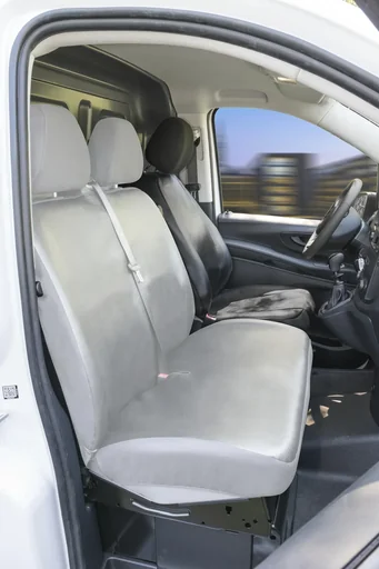 "Passofrm seat covers Mercedes Vito 447 for single seat front with armrest inside made of artificial leather from model 02/2014 - today image"