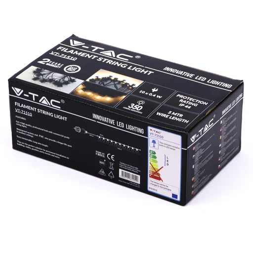 "VT-71510 LED Prikkabel 5 Meter with plug, 10x 0.6 W LED lights image"