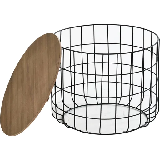 "Side table 2-piece, black and brown image"