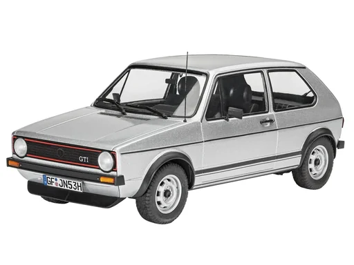 "VW Golf 1 GTI model kit in 1:24 scale including glue, brush and main colors - 121 individual parts image"