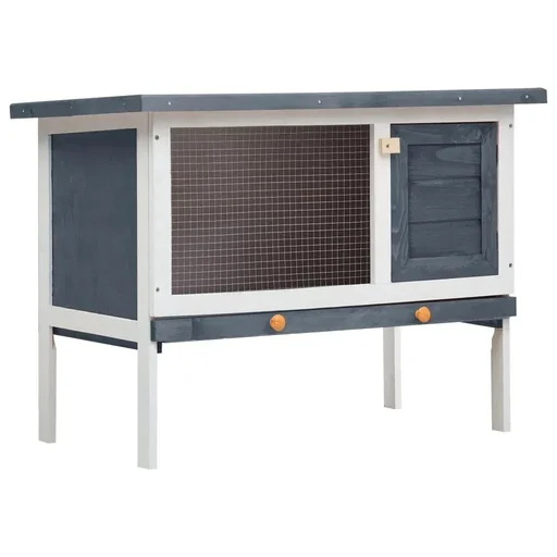 "Outdoor rabbit hutch with 1 bed image"