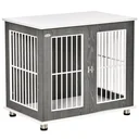 Wooden dog cage with table surface cabinet cushion raised design dog box dog house dog crates for medium k