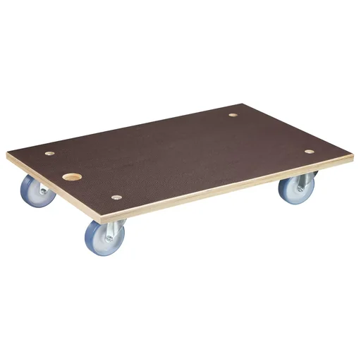 "Transport aid MM 1146, 78 x 49 x 15 cm, soft castors Ø 100 mm, roller bearings, Maxigrip FSC® plate, load capacity 500 kg image"