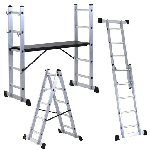 "3 in 1 aluminum scaffolding and multifunctional ladder image"