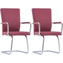 Dining room chairs 2-seater faux leather red