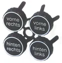 Wheel markers, 4 pieces for tire marking