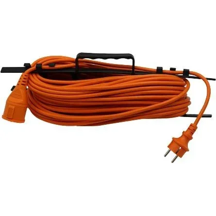 "VT-3002-30 Extension cable with protective cover - 30 meters - 1.5mm2 - orange - IP44 image"