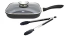 Grill pan with glass lid and tongs ZippZapp