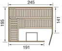 Solid wood sauna TURKU 3 glass door