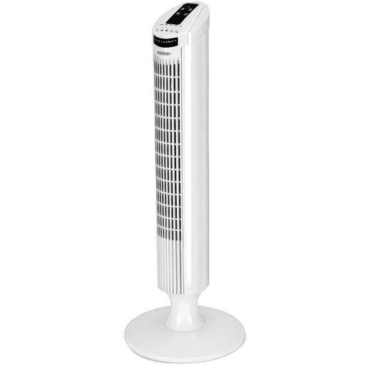 "Tower fan with remote control, Turbofuncite & Aromabox white image"