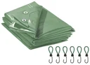 PE tarpaulin 3 x 4 m plus rubber tensioners 6 pcs