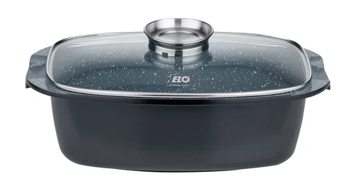 "Cast aluminum roaster “PURE BASALT”, with glass lid, 5.1 liters image"