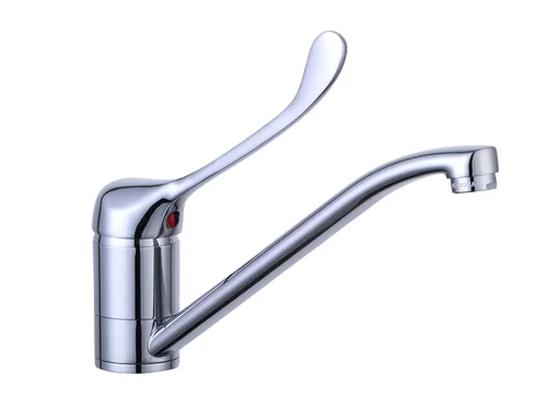 "Carlo low-pressure sink faucet with doctor's lever, chrome image"