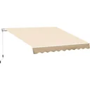 Manual articulated arm awning 395 cm awning with hand crank balcony awning sun protection wall mounting balcony aluminum beige 395 x 24