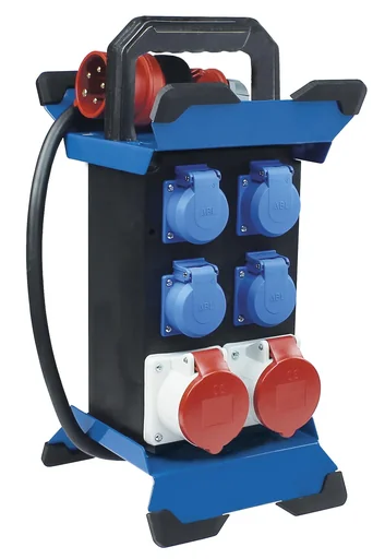 "Power distributor STECKY 11+ 4x protective contact, 2x CEE400/16A, fuse protection FI40A, 2.5mH07RN-F 5G2.5, load capacity up to 16A image"