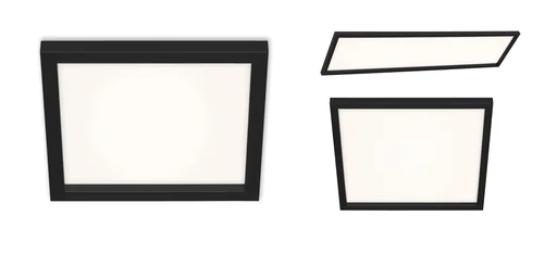 "LED ceiling light, square, 29.5 cm, CCT, 18 watts, black image"