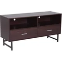 TV table TV cabinet base cabinet 2 x drawer wood dark coffee 120 x 39.5 x 60.5 cm