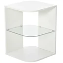 Side table 3-layer modern bedside table with 2 storage compartments suitable for living room bedroom material made of chipboard