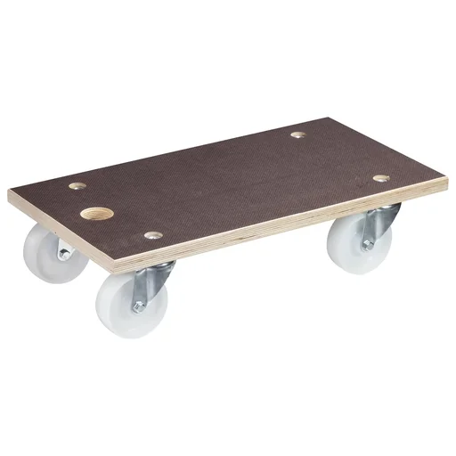 "Transport aid MM 1143, 57.5 x 30 x 15 cm, hard castors Ø 100 mm, roller bearings, Maxigrip FSC® plate, load capacity 500 kg image"