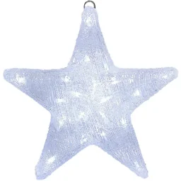 LED-Acryl-Weihnachtsstern | Hellweiß | 30 x 5 x 30 cm | Für den Innen- und Außen