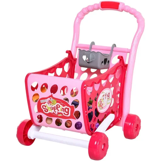 "Children's shopping cart with accessories image"