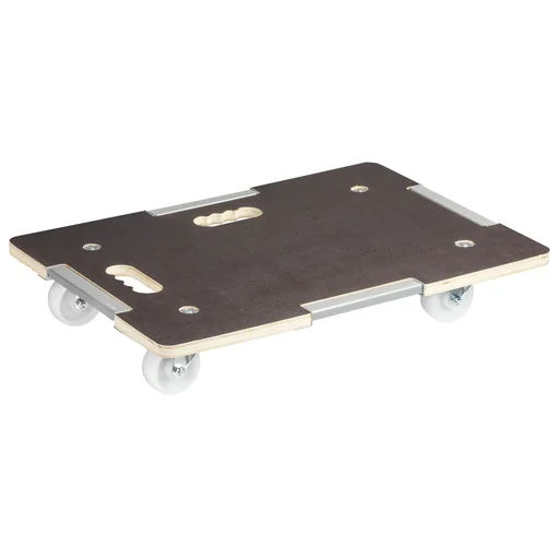 "Transport aid MM 1381, 63 x 43 x 11 cm, hard castors Ø 75 mm, roller bearing, safety lock, FSC® plate, load capacity 250 kg image"