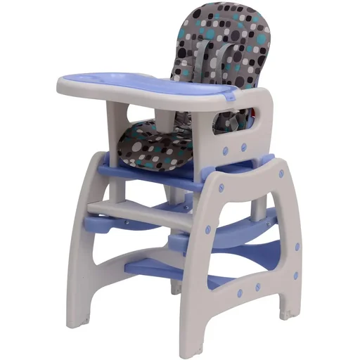 "3 in 1 children's high chair combo high chair blue-white image"