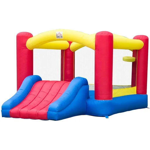 "Bouncy castle XXL with slide, inflatable play castle, colorful (366 x 274 x 183 cm) image"