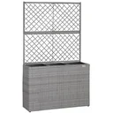 Polyrattan planter with trellis grey