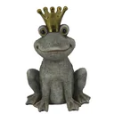 Sitting frog prince made of polyresin