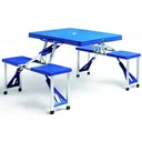 Folding camping table for 4 people, aluminum blue