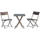 Bistro set polyrattan 3 pcs, seating set balcony set