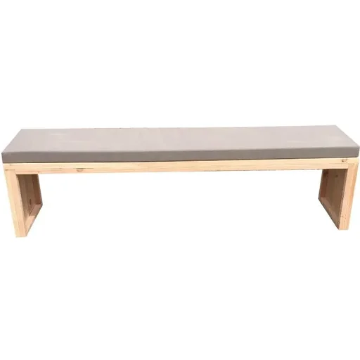 "Garden bench Douglas wood 160 cm including water and dirt-repellent cushion Taupe image"