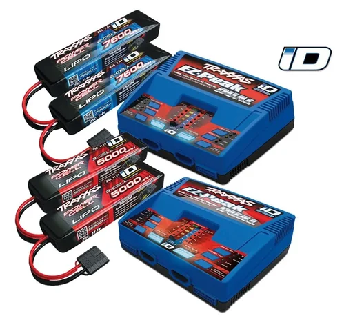 "DUAL EZ-Peak Plus charger 2972G + 2x 2S Lipo 7600mAh 2869X TRAXXAS EU version / supplementary package version 2018 image"