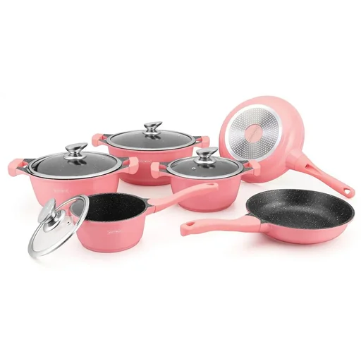 "10-piece cookware set - Pink image"