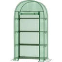Plastic greenhouse balcony with 4 shelves, mini greenhouse, tomato house, plant house, cold frame, metal, green, 80 x 49 x 160 cm