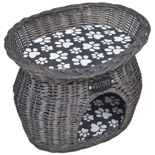 "Cat bed / house / scratching post with pillow willow image"