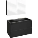Concept bathroom furniture with mirror cabinet 80cm - black/black