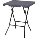 Folding table, folding garden table, picnic table, camping table, plastic + metal, dark brown, 60 x 60 x 74 cm