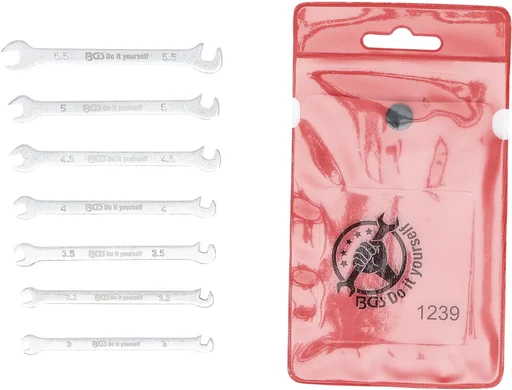 "Double open-end wrench set, mini, 7 pieces image"