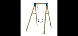 Houten schommel Bush-Baby, outdoor enkele schommel voor kinderen van hout, schommel touwen in hoogte verstelbaar, naturel