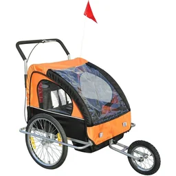 2 in 1 Jogger Kinderfietsaanhanger Radanhanger Oranje-zwart