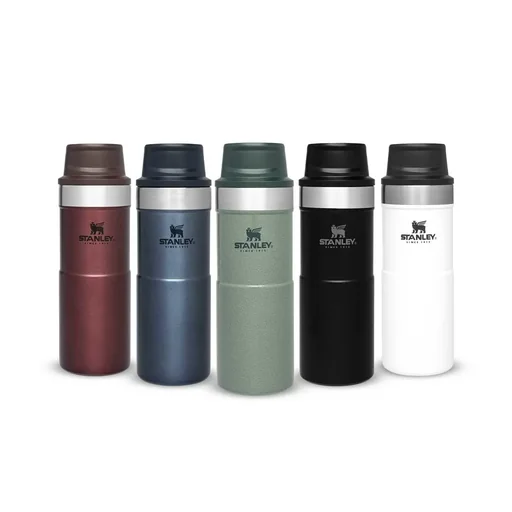 "Trigger-Action Travel Mug 0.35 l, Hammertone Green, vacuum insulation, one-handed operation image"
