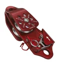 Stainless steel pulley with pivoting side cover for 6 mm - 13 mm ropes