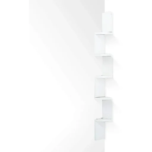 "Wall shelf corner shelf bookcase white image"