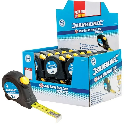 "Self-clamping tape measure, display box 30 pieces, 5 m x 19 mm image"