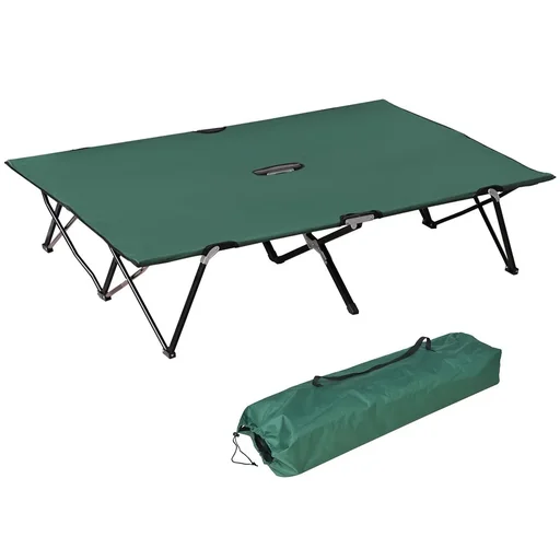"Folding camping bed for 2 people image"