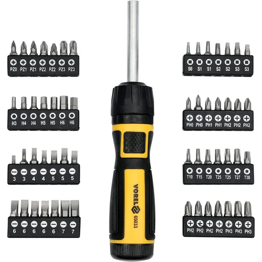 "Screwdriver with bit set - 56 pieces image"